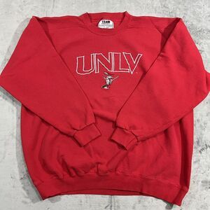Vintage UNLV Runnin Rebels Sweatshirt XXL Red Crew Neck 90's Pull Over Heavy USA